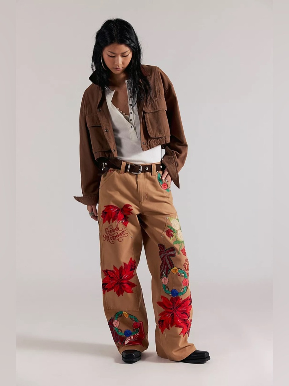 Free People We The Free Bright Time Embroidered Craft Pants